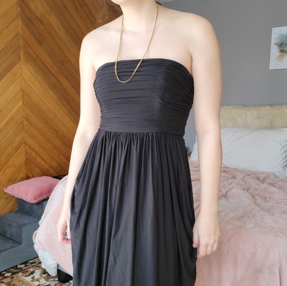J. Crew Black Ruched Strapless Short Formal Dress - Picture 3 of 9